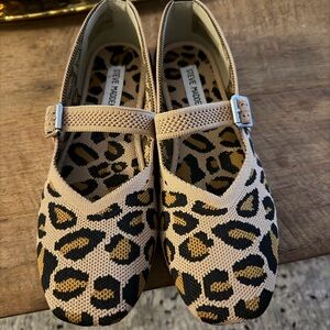 Steve Madden Beige and Black Leopard Print Mary Jane Shoes